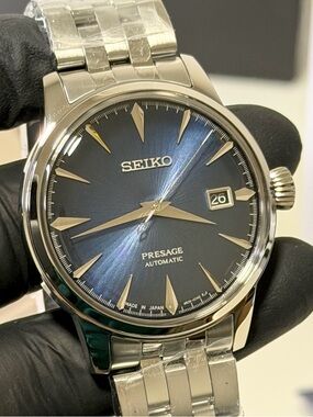 Seiko Presage Cocktail Time SRPB41 Blue Dial Date Automatic Silver SS 41mm Watch